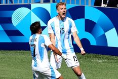Luciano Gondou festeja el segundo gol argentino. Foto: @Argentina Luciano Gondou festeja el segundo gol argentino. Foto: @Argentina