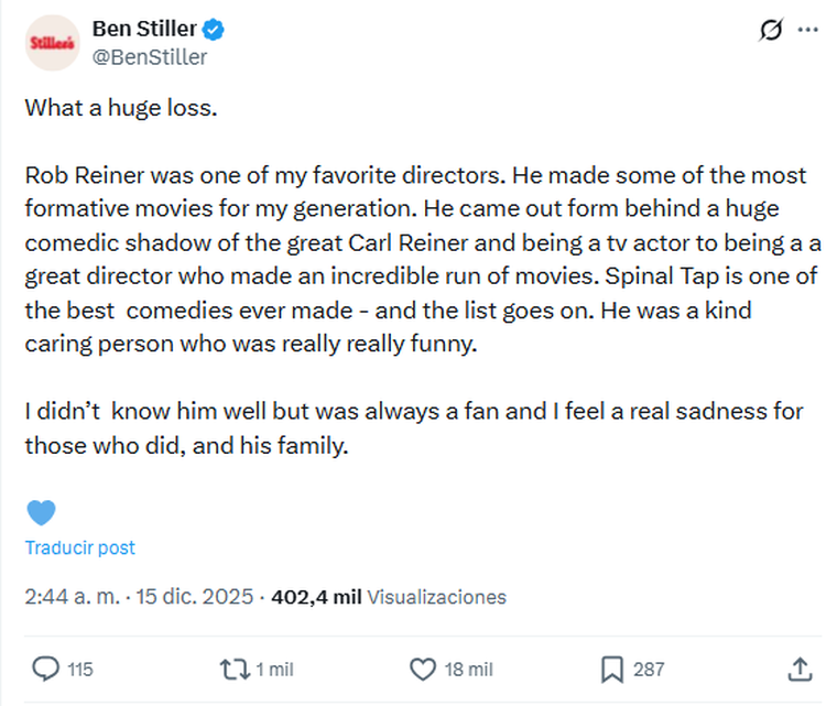 El mensaje de Ben Stiller. El mensaje de Ben Stiller. 