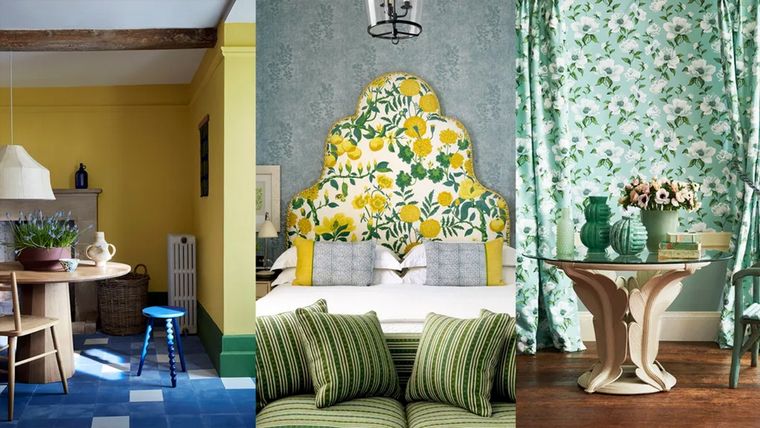 La decoración en las estaciones cálidas implican pequeños retoques: desde empapelados con figuras naturales hasta el uso de colores como el azul, rosa, amarillo y verde. Foto: Little Greene, Kit Kemp y Manuel Canovas