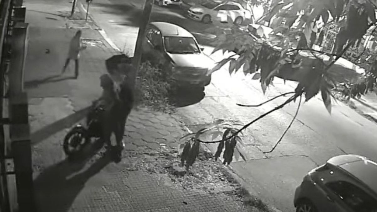 Motochorros atacaron a una mujer en La Plata: la tiraron al piso para robarle la cartera y quedó grabado