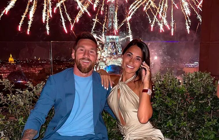 Messi y Antonela La pareja disfrutó en París de los festejos por el 14 de julio.