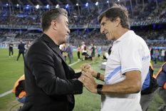 Marcelo Gallardo y Gustavo Costas, técnicos de River y Racing respectivamente, dos clubes grandes que mantienen una tensa relación. Foto: Fotobaires.