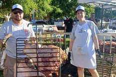 Aisha junto a Mariano Caballero, su compañero.&nbsp;