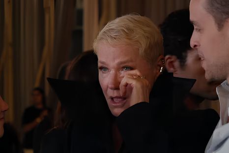 La icónica presentadora y su emoción en la muestra. La icónica presentadora y su emoción en la muestra.