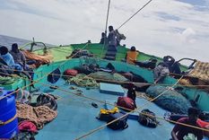 Una imagen facilitada por los migrantes antes de llegar a la isla Diego García. Foto: CORTESÍA DE LOS MIGRANTES DE DIEGO GARCÍA
