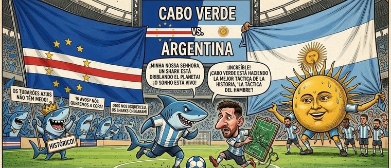Diario Expresso das Ilhas de Cabo Verde cuenta la efervescencia absoluta en todo el país (o archipiélago), tras la clasificación de los Tiburones Azules, que ahora enfrentan a Argentina.
