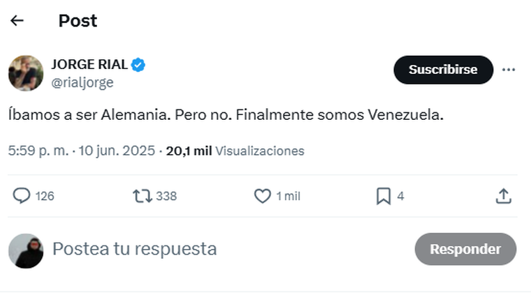 El posteo de Jorge Rial tras la condena a Cristina. Foto: captura de pantalla X/ @rialjorge. El posteo de Jorge Rial tras la condena a Cristina. Foto: captura de pantalla X/ @rialjorge. 