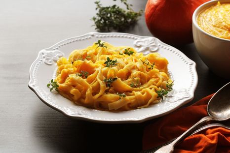 Tagliatelle con crema de calabaza Una receta simple y deliciosa de pasta con calabaza Foto: Shutterstock