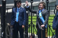 Javier Milei brindó su primer discurso de cara a la gente y de espaldas al Congreso Foto: Télam