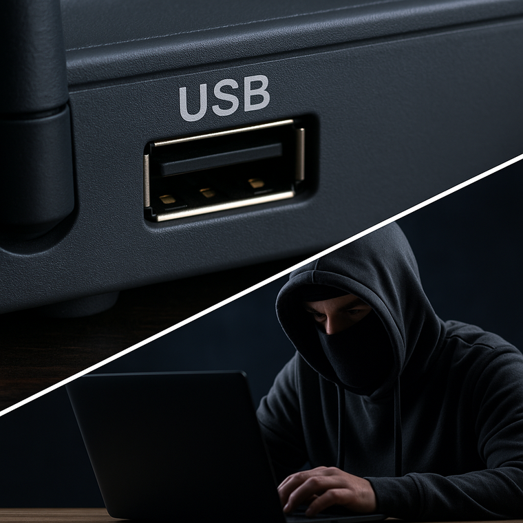 Pendrives y discos de origen dudoso pueden introducir malware y comprometer a todos los dispositivos conectados al WiFi. Pendrives y discos de origen dudoso pueden introducir malware y comprometer a todos los dispositivos conectados al WiFi.