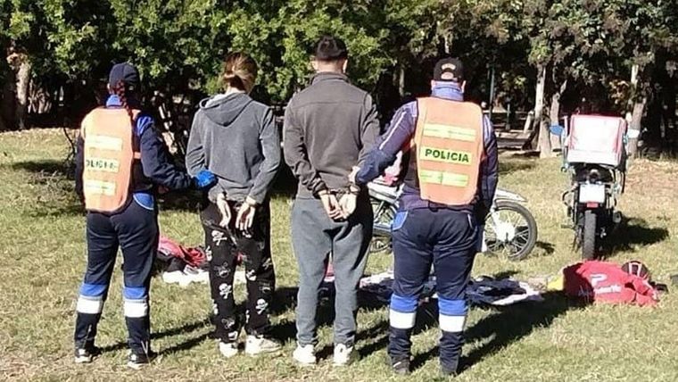 Los detenidos en el parque San Martín. Foto: Ministerio de Seguridad