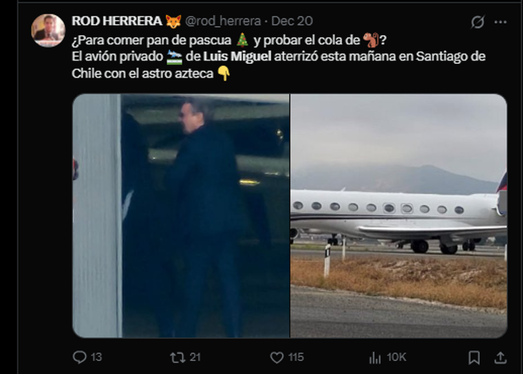 El aterrizaje del artista. Créditos: X El aterrizaje del artista. Créditos: X