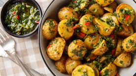 Receta de papas al horno con chimichurri Receta de papas al horno con chimichurri