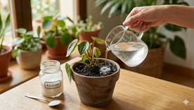 Un truco para salvar a las plantas. Fuente: IA Gemini.