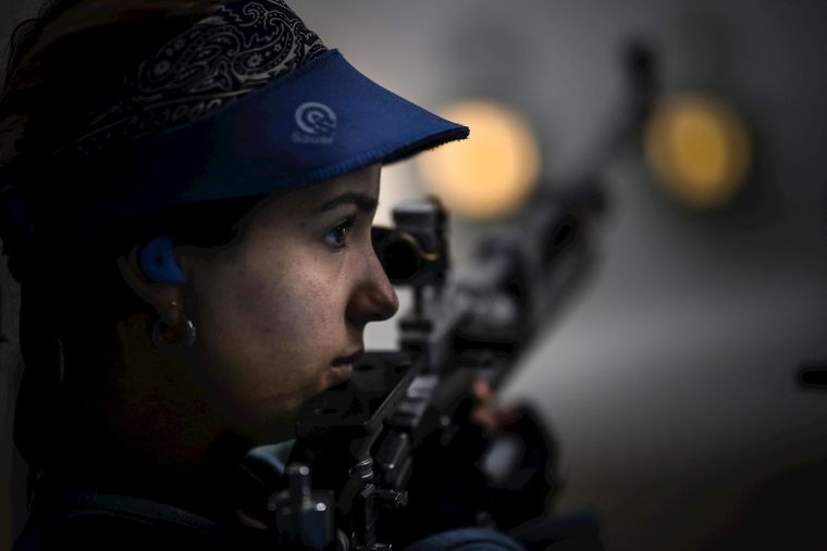Fernanda Russo quedó eliminada en la modalidad carabina de aire comprimido a 10 metros. Foto: EFE
