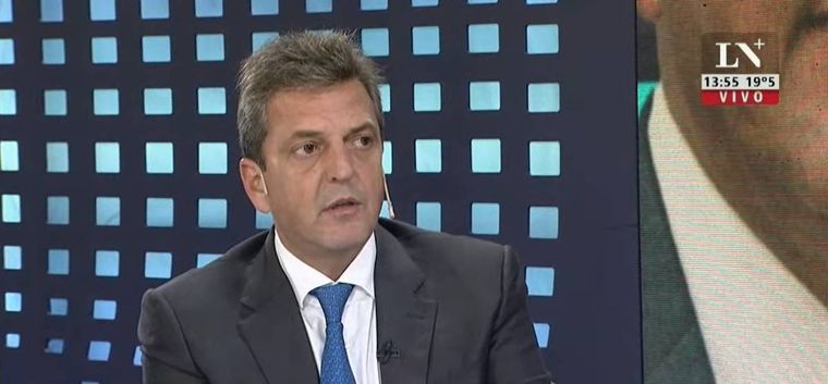 Sergio Massa El candidato del oficialismo dio una entrevista en La Nación +. Crédito: Captura LN+ Foto: Captura LN+