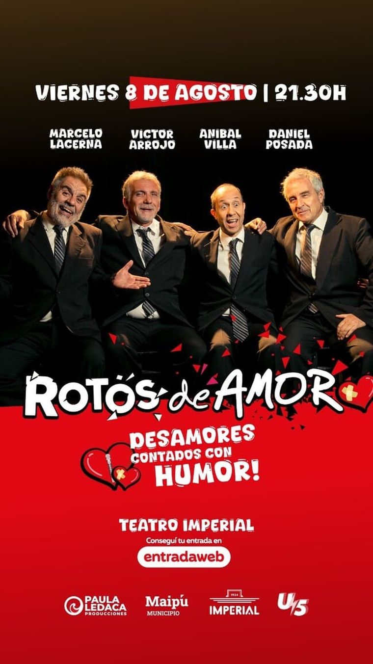 Rotos de amor llega al Teatro Imperial. Foto: gentileza/ Entrada Web. Rotos de amor llega al Teatro Imperial. Foto: gentileza/ Entrada Web. 
