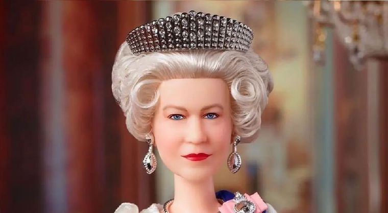Retrato de la Reina Isabel en su versión Barbie. Foto: Instagram