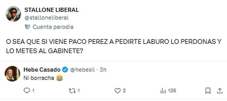 Navidad y humor político: el cruce de Hebe Casado en X. Navidad y humor político: el cruce de Hebe Casado en X.