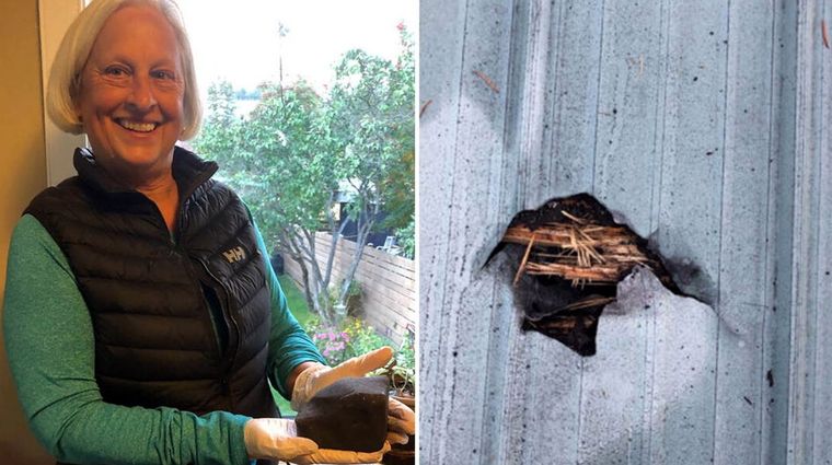 Ruth Hamilton y su piedra favorita. Foto: Elpais.