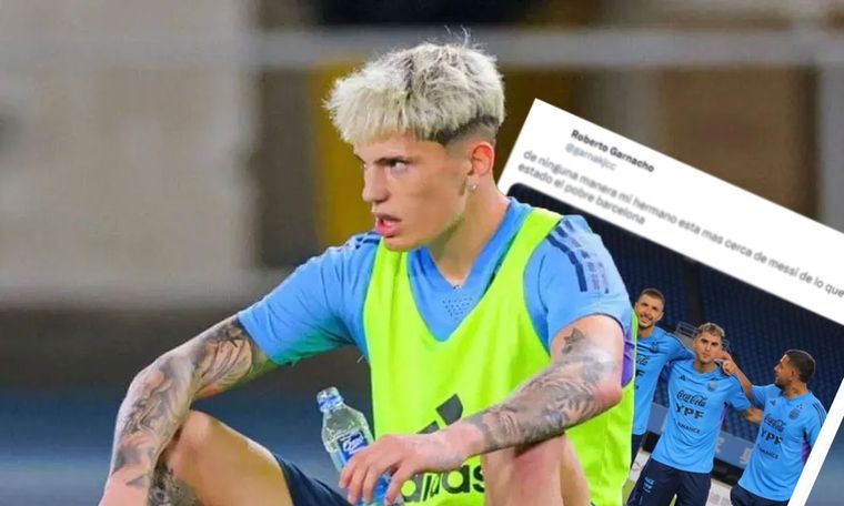 El hermano de Alejandro Garnacho disparó contra el Barcelona.