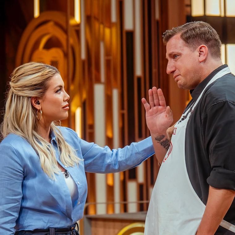 Wanda Nara con Maxi López en MasterChef. Wanda Nara con Maxi López en MasterChef. 