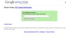 google activo un buscador para desaparecidos en nepal