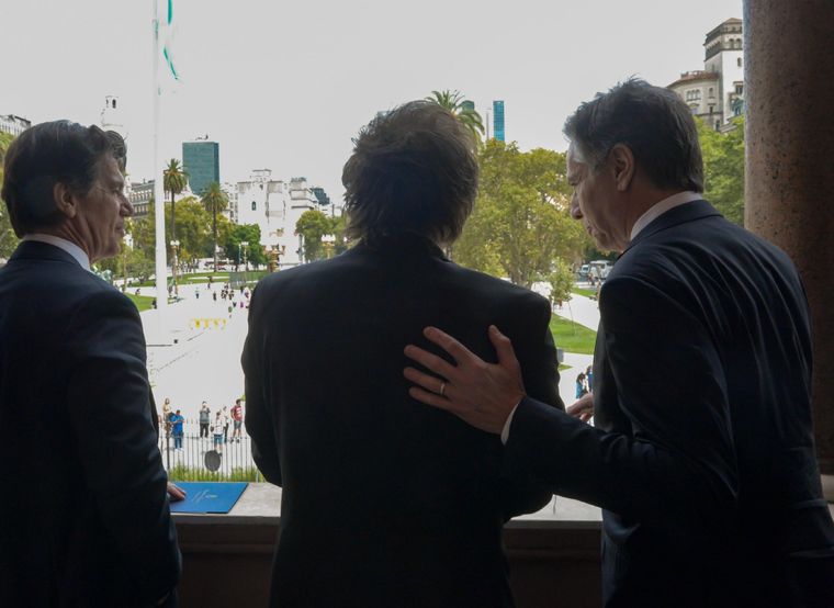 Antony Blinken respaldó el plan económico de Javier Milei en su corta visita al país Foto: Noticias Argentinas