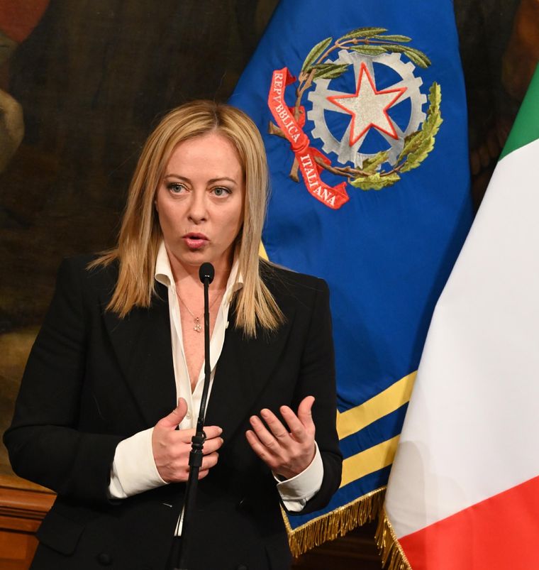Giorgia Meloni pidió por la paz en la región y la liberación de rehenes. Foto: Efe Giorgia Meloni pidió por la paz en la región y la liberación de rehenes. Foto: Efe