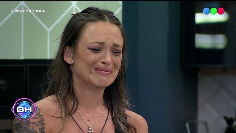 Agostina se quebró al ver a su hija. Foto: Captura de pantalla Youtube Gran Hermano Argentina.