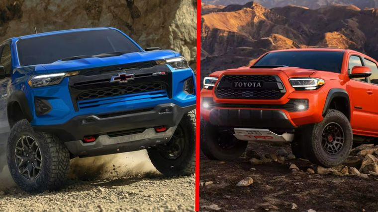 Toyota Tacoma y Chevrolet Colorado Foto: Toyota y Chevrolet