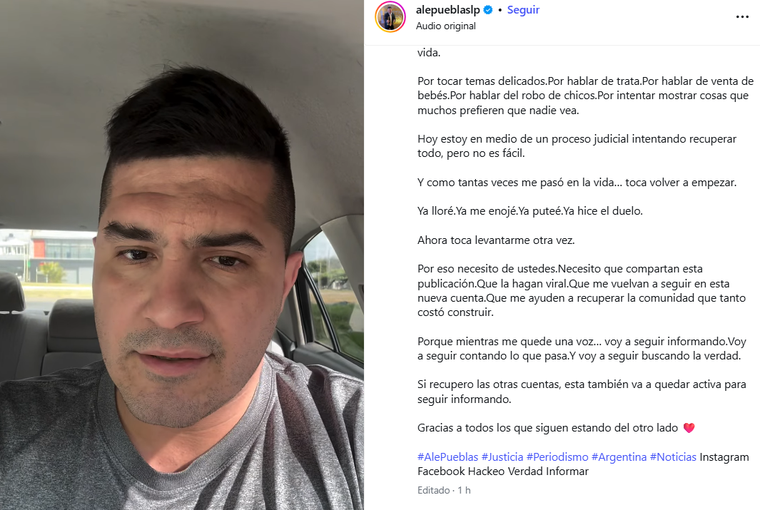 El periodista se armó nuevas redes y confirmó que está intentando recuperar sus anteriores cuentas. El periodista se armó nuevas redes y confirmó que está intentando recuperar sus anteriores cuentas.