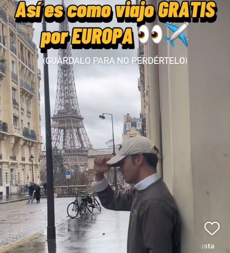 Alez Miller compartió en sus redes sociales cómo viajar gratis por Europa Foto: @alezmiller