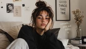 Ojeras, despeinadas y reales: el nuevo ideal estético que abraza el cansancio. (Imagen generada con IA). Ojeras, despeinadas y reales: el nuevo ideal estético que abraza el cansancio. (Imagen generada con IA).