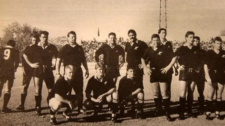 Los All Blacks, en su segunda visita a Mendoza, en 1991.