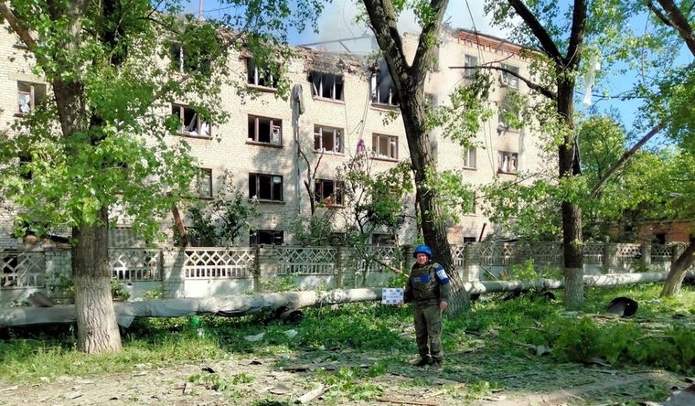 Lugansk La escuela naval fue impactada por los misiles de largo alcance. Foto: Telegram @LPR_JCCC