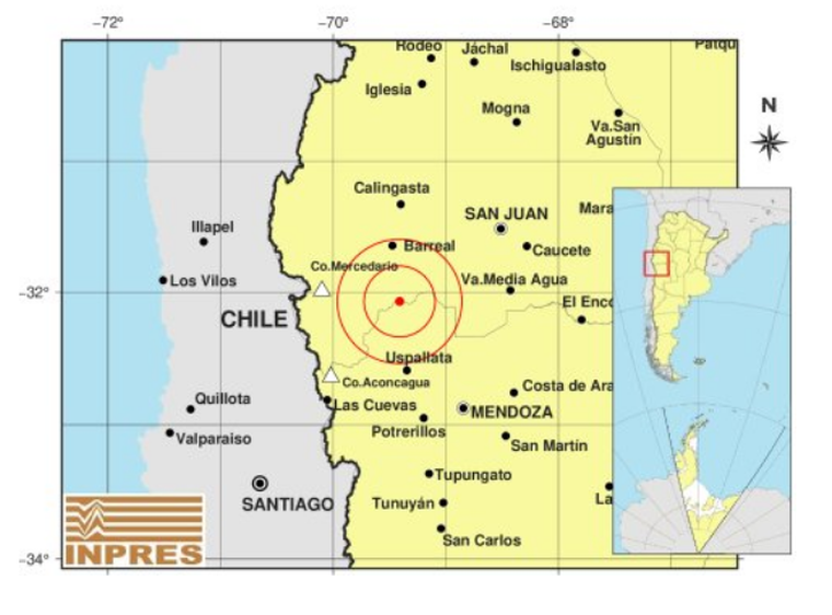 El epicentro del temblor. El epicentro del temblor.