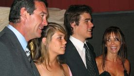 Nora Dalmasso junto a Marcelo, Valentina y Facundo Macarrón.