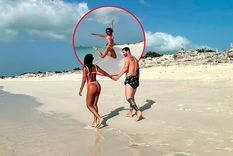 Leo Messi y Antonela Roccuzzo, felices en las playas de Bahamas. Foto: Instagram @antonelaroccuzzo