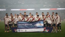 River formó una defensa que ya había utilizado Scaloni en la Selección argentina.