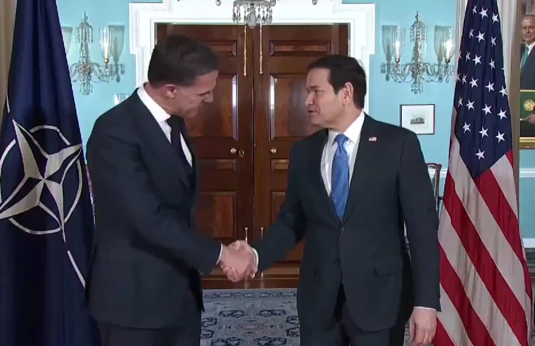 El encuentro de Marco Rubio y Mark Rutte. El encuentro de Marco Rubio y Mark Rutte.