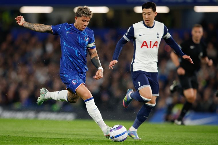 Enzo marcó el único gol de la noche londinense en Chelsea-Tottenham. Foto: EFE