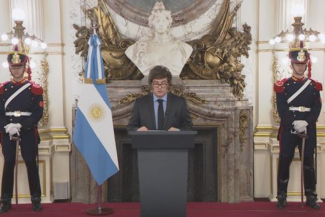 El presidente Javier Milei en la presentación del Presupuesto 2026. El presidente Javier Milei en la presentación del Presupuesto 2026.