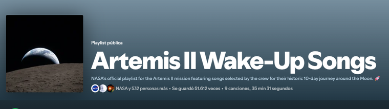 La playlist con la que la NASA despertó durante la misión a los astronautas. La playlist con la que la NASA despertó durante la misión a los astronautas.