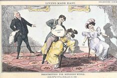 Caricatura satírica británica sobre el óxido de nitrógeno o gas de la risa Foto: WIKIMEDIA COMMONS