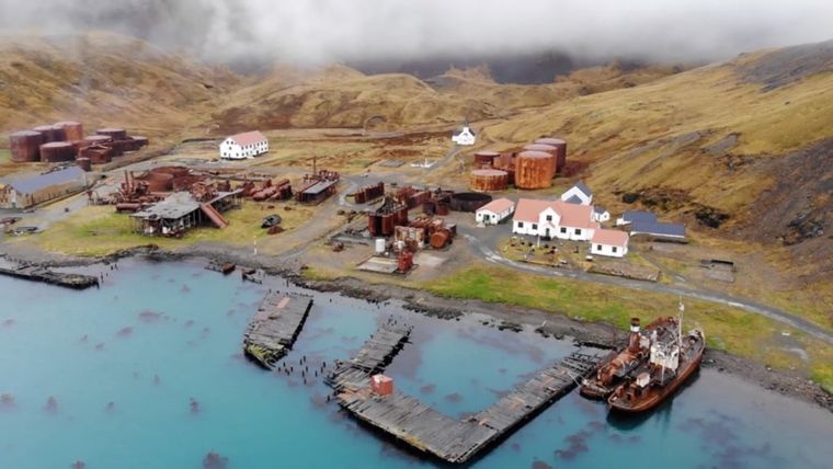 El establecimiento ballenero abandonado de Grytviken. Foto: Sgmuseum.gs