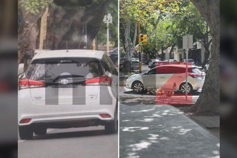 Las fotos del Toyota Yaris blanco utilizado por la banda de robarruedas que fueron registradas por testigos en diferentes hechos. Las fotos del Toyota Yaris blanco utilizado por la banda de robarruedas que fueron registradas por testigos en diferentes hechos.