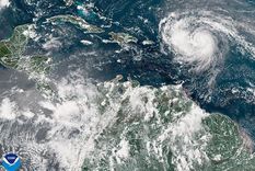 Una imagen satelital muestra al huracán Erin avanzando en el Océano Atlántico. Una imagen satelital muestra al huracán Erin avanzando en el Océano Atlántico.