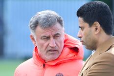 Galtier junto al presidente del PSG, Nasser Al-Khelaïfi. Foto: @PSG_espanol