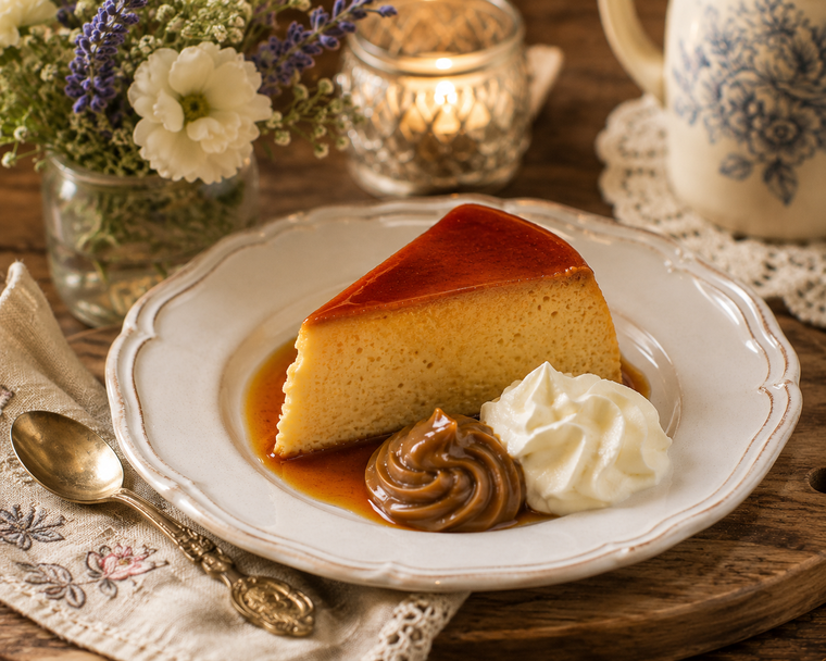Receta irresistible de flan con dulce de leche y crema